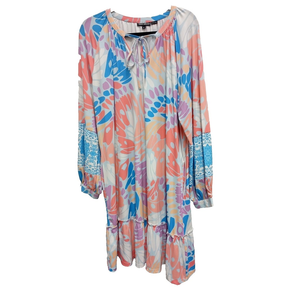 Tolani Collection Womens Dress Sz 1X Floral BOHO Cottagecore Festival Tiered Hem
